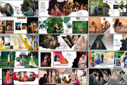20 Free Pre-Wedding Photoshoot Album PSD Designs 12x36