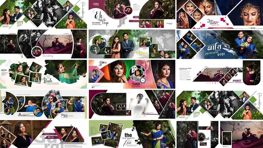 Modern Pre Wedding Photo Album PSD Designs