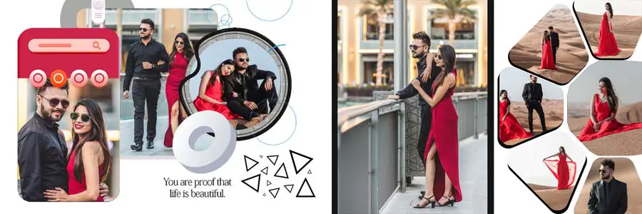 Creative 2021 Pre-Wedding Photo Album 12x36 PSD Designs