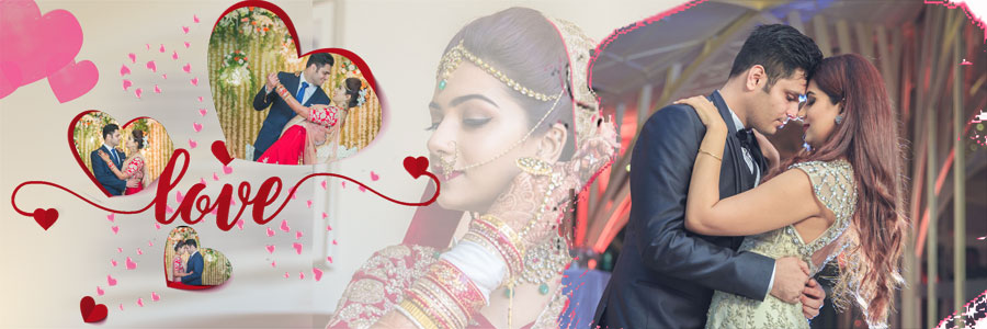 Pre-wedding couple photo album DM design 12x36 PSD template 01