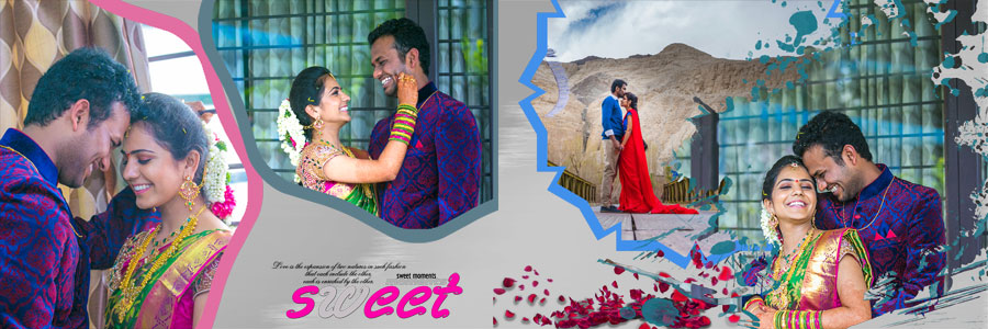 Pre-wedding DM album design 12x36 for couple photography, template 11