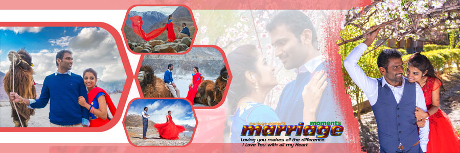 Couple photo album DM design PSD at 200 DPI, 12x36 template 12