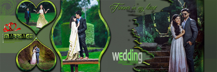 Free pre-wedding photo album design PSD 12x36, template 13