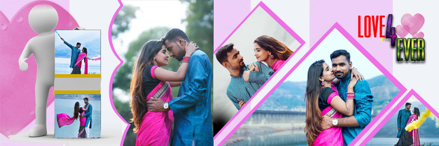 12x36 pre-wedding DM design template for couple photo albums, 15