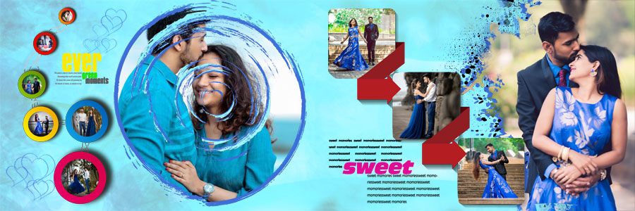 Fully editable pre-wedding album PSD design, template 16