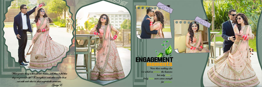 Pre-wedding couple photo album DM design PSD download, template 20