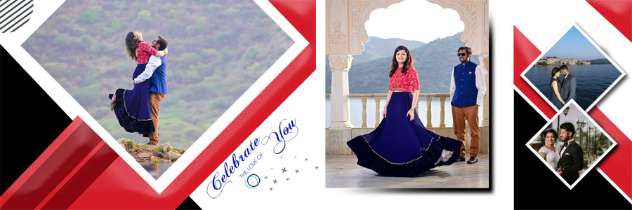 Pre-wedding couple photography album PSD design 12x36, preview 10