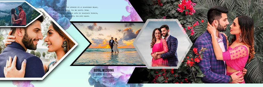 Pre-wedding photo album layout PSD template for photographers, preview 12