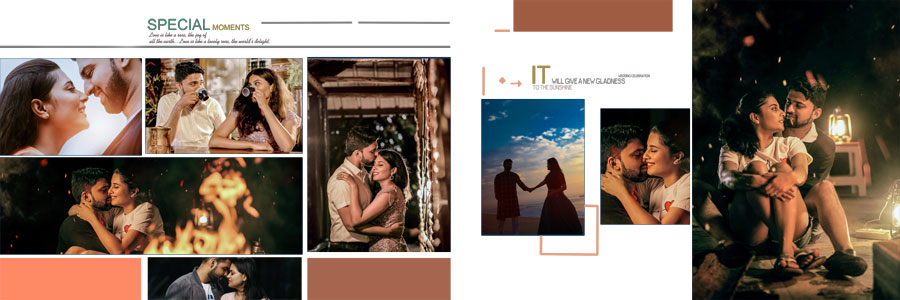 Free 12x36 pre-wedding album design template in PSD format, preview 9