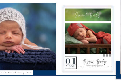 Newborn Baby Photo Album Design 12x36 PSD Template 01