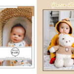 Newborn Baby Photo Album Design 12x36 PSD Template 02