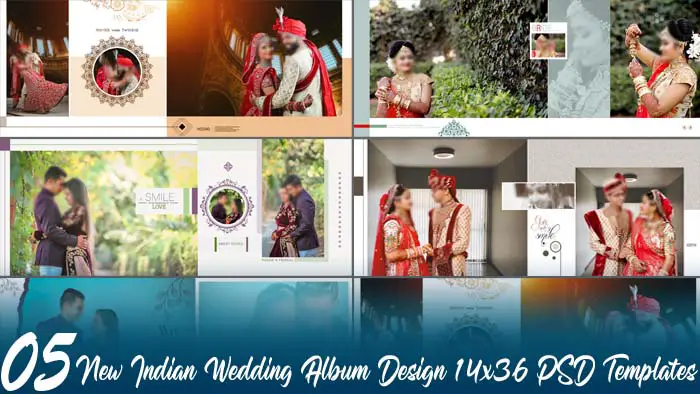 05 New Indian Wedding Album Design 14x36 PSD Templates