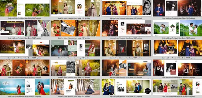 Bride And Groom Photobook Album Design PSD Templates