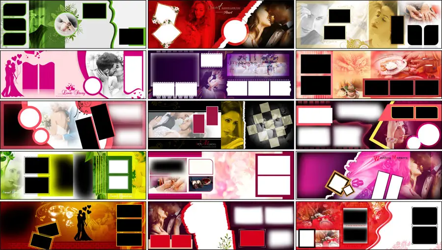 12x36 Creative Wedding Album Design PSD Free Download