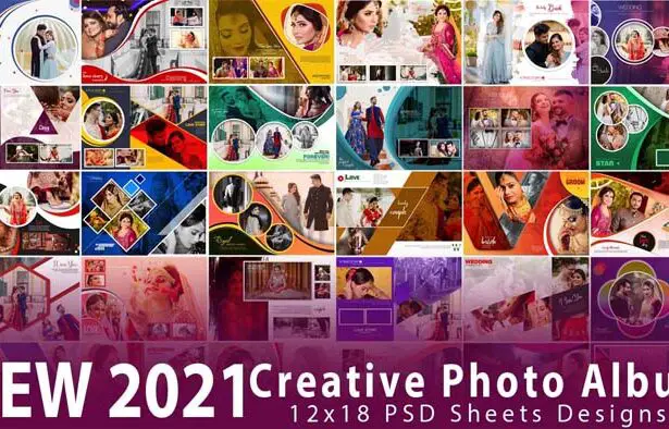 30 NEW 2021 Creative Photo Album Designs 12x18 PSD