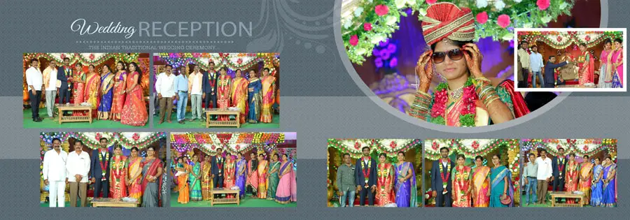 Indian Wedding Reception Ceremony Album Design 12x36 PSD