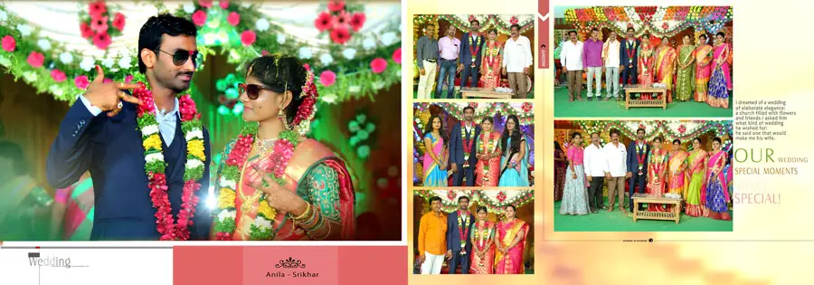 Indian Wedding Reception Ceremony Photo Album Design 12x36 PSD