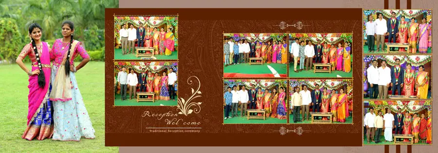 Wedding Reception Ceremony Photo Album Design 12x36 PSD