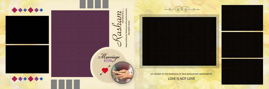 Indesign Wedding Album 12x36 PSD Templates