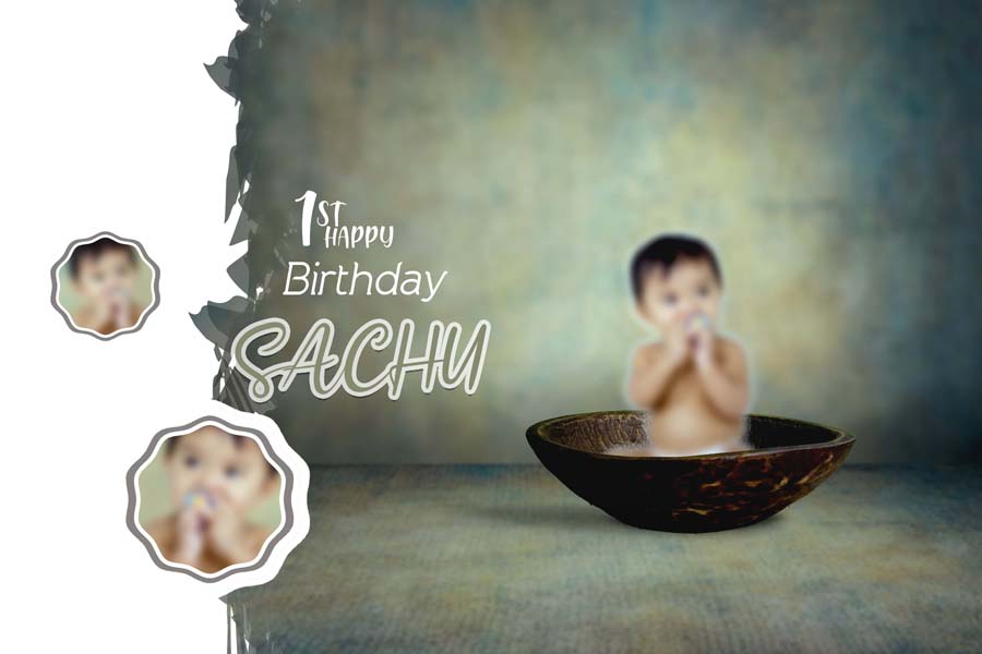 Creative 1st Happy Birthday Album Design PSD