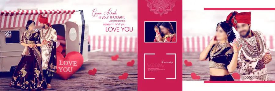 Pre Wedding Photoshoot Album Design PSD