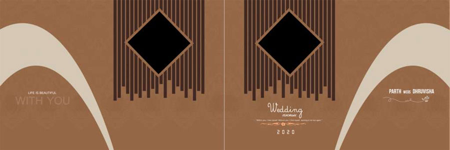 Wedding Album Cover Page Design PSD