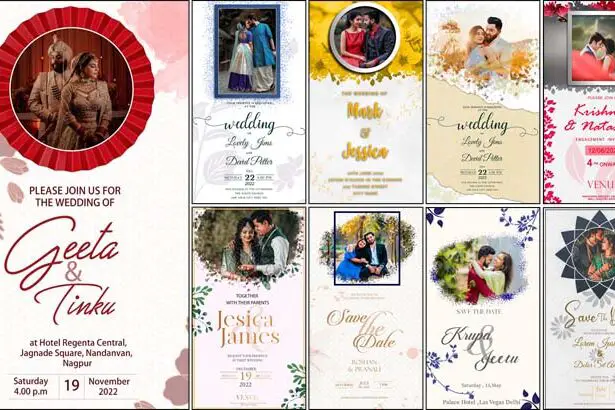 10 Wedding Invitation With Picture PSD