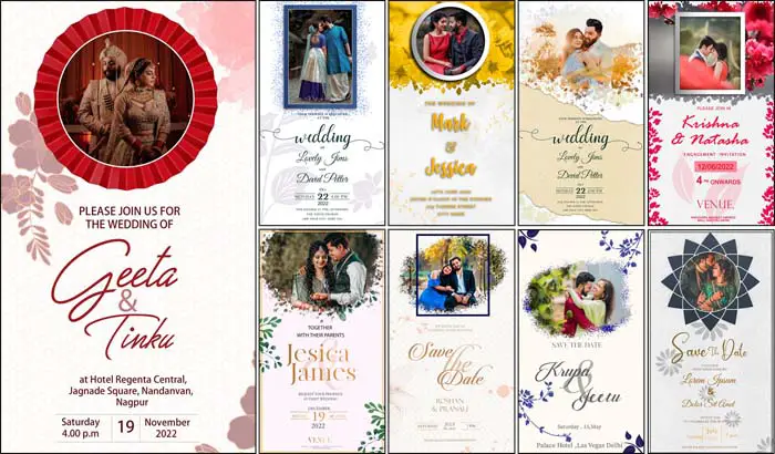 10 Wedding Invitation With Picture PSD