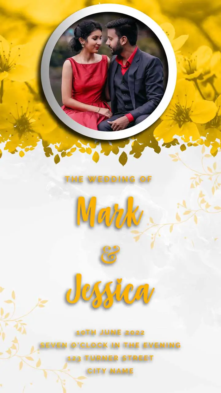 Wedding Invitation With Picture PSD