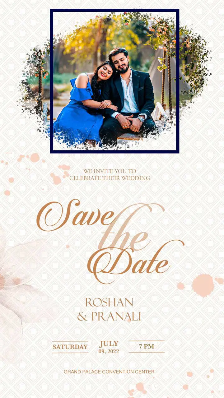 Wedding Invitation With Picture PSD