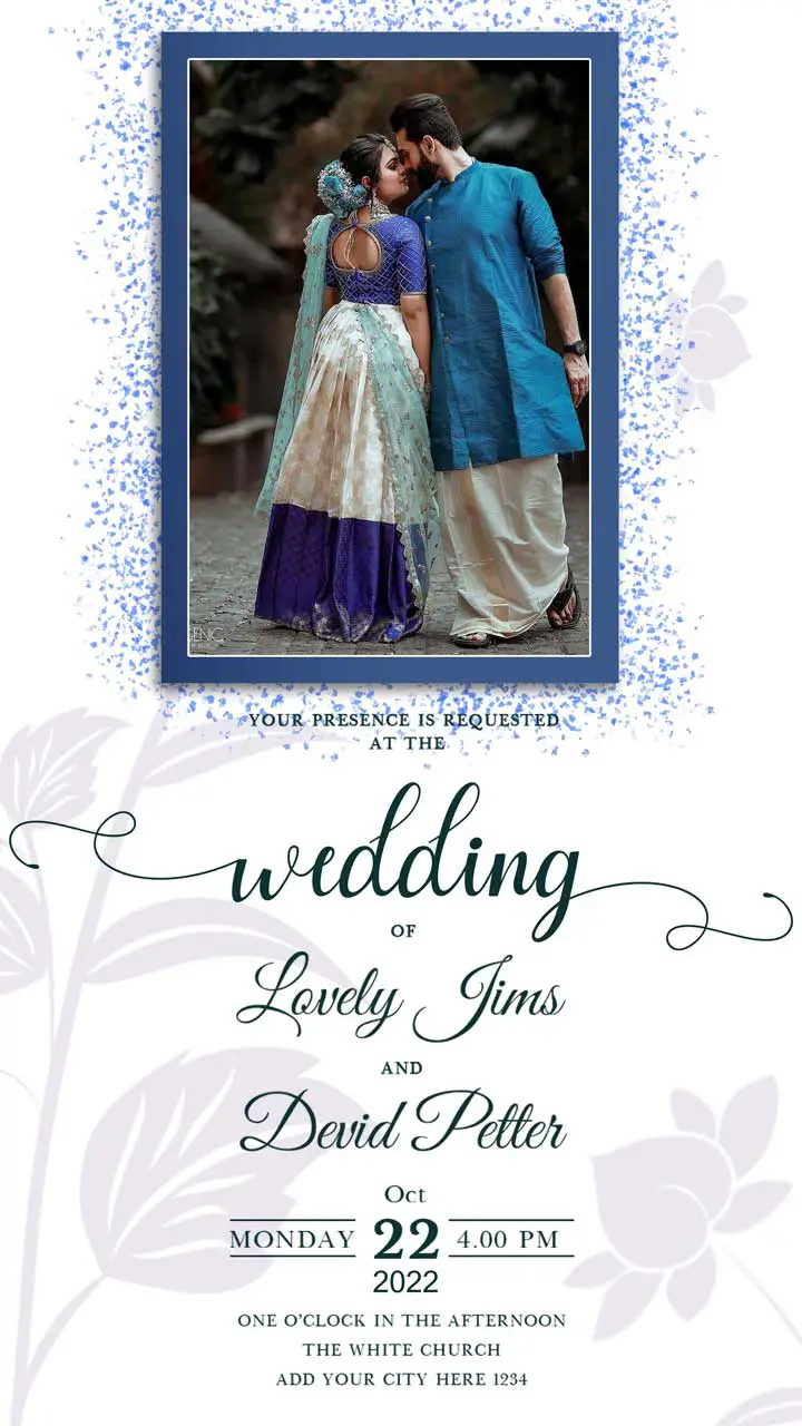 Wedding Invitation With Picture PSD