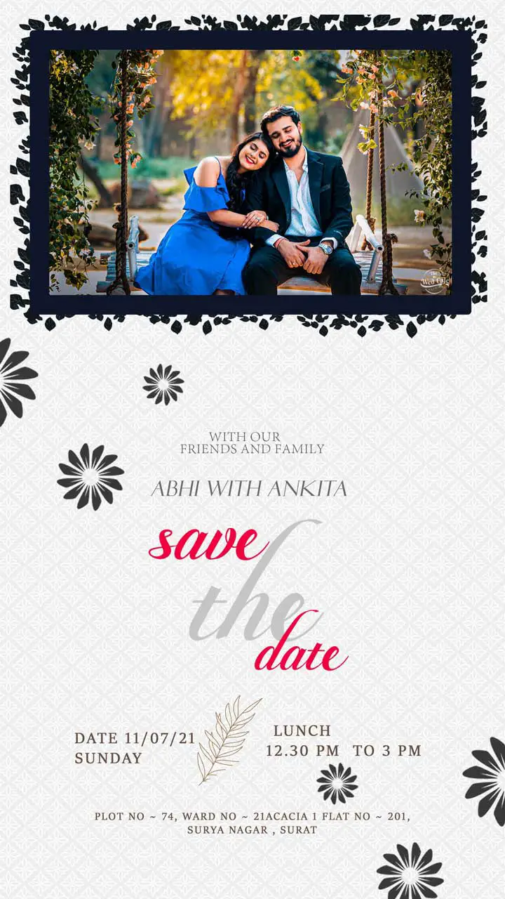 Wedding Invitation With Picture PSD