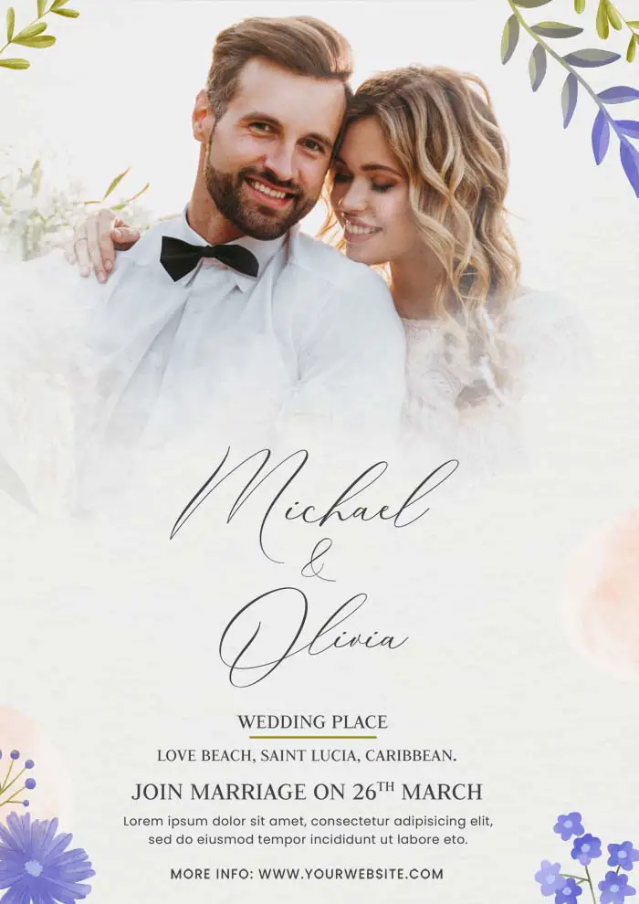 Wedding Invitation Card Design PSD