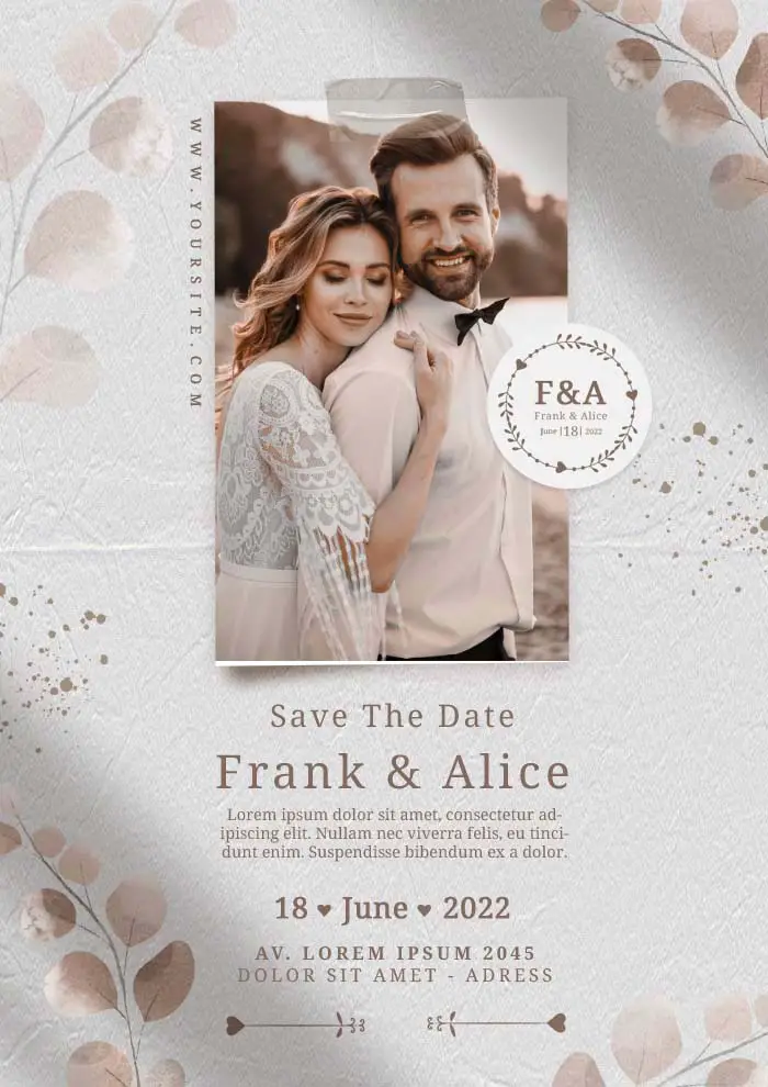 Wedding Invitation Card Design PSD