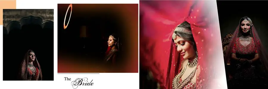 Bride Close-up Photo Album Design 12x36 PSD template for album designers