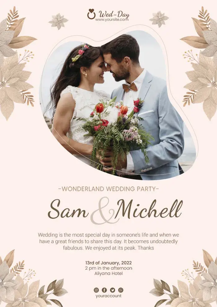 Wedding Invitation Card Design PSD