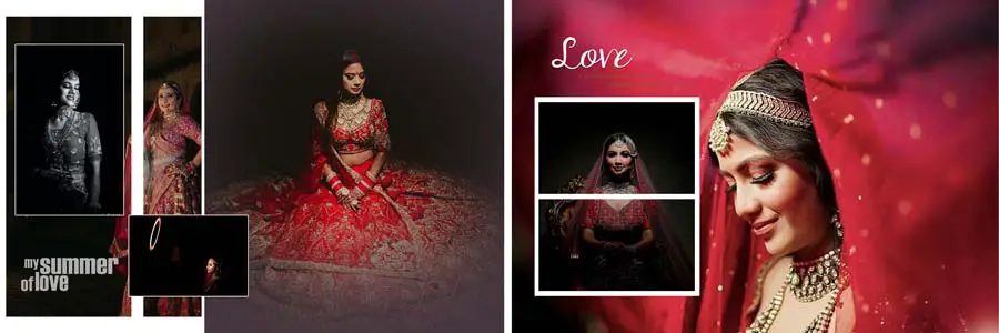 Bride Close-up Photo Album Design 12x36 PSD template for album designers