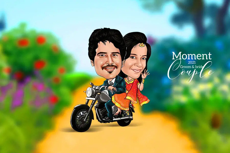 Couple Caricature PSD Templates