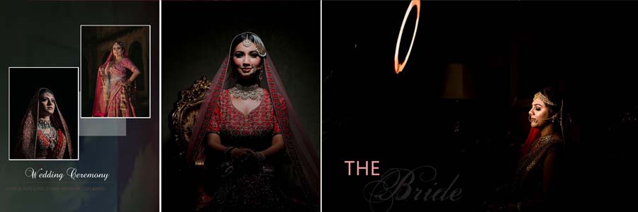 Bride Close-up Photo Album Design 12x36 PSD template for album designers