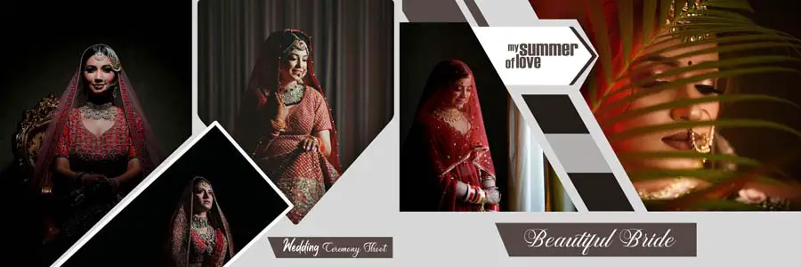 Bride Close-up Photo Album Design 12x36 PSD template for album designers