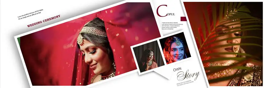 Bride Close-up Photo Album Design 12x36 PSD template for album designers