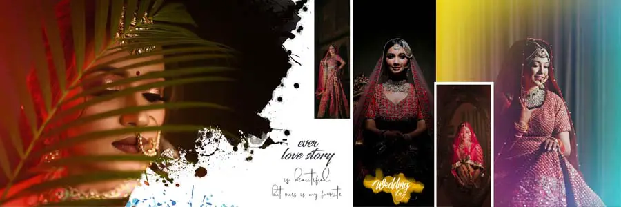 Bride Close-up Photo Album Design 12x36 PSD template for album designers