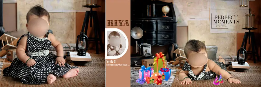 Creative 1st Birthday Album Design PSD