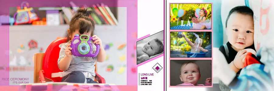 Creative 1st Birthday Album Design PSD