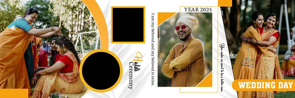 Haldi Ceremony Album Design PSD Templates