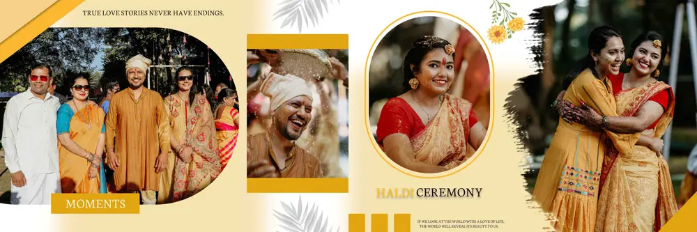 Haldi Ceremony Album Design PSD Templates