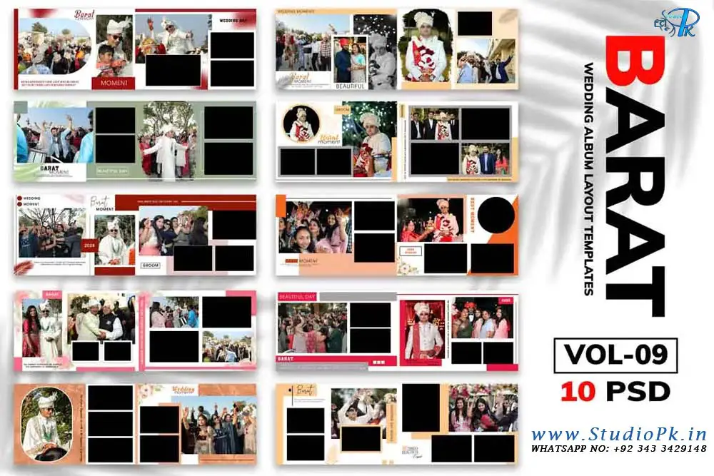 Barat Photo Album Design 12x36 PSD Templates