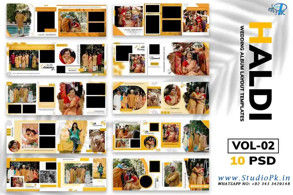 Haldi Ceremony Album Design PSD Templates