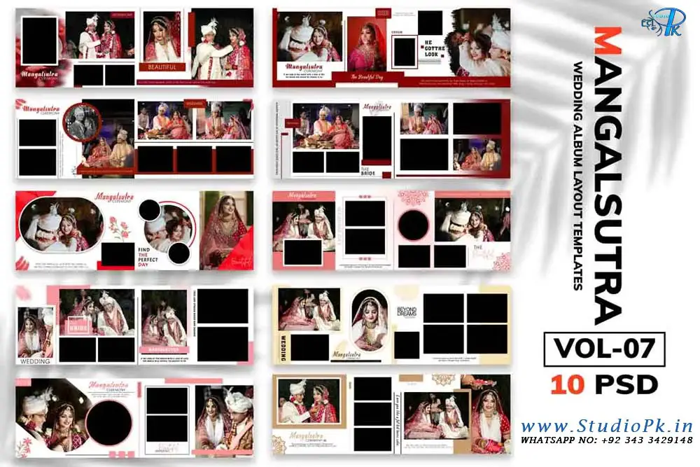 Mangalsutra Ceremony Album Design PSD Templates