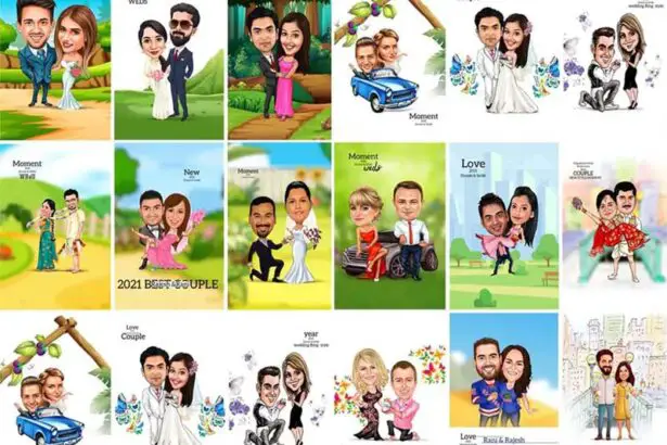 Top 15 Digital Couple Caricatures PSD Templates